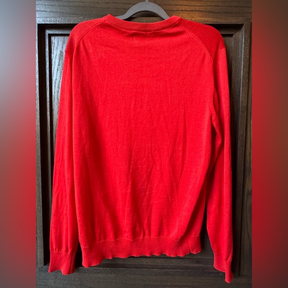 Doppelgänger Roma 100% Cotton Men's Bold Red/Orange Salmon Crewneck Sweater  XL - Picture 5 of 8